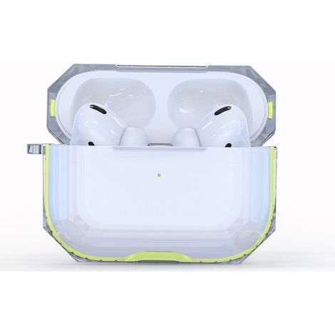 Custodia protettiva antiurto per AirPods Pro, realizzata in TPU trasparente, supporta la ricarica wireless, compatibile con AirPods Pro di seconda e prima generazione, leggera e portatile, con imbotti (1/2)