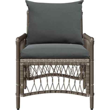 Maison Exclusive - Gartenstuhl mit Kissen Grau 73 x 61 x 77 cm Po