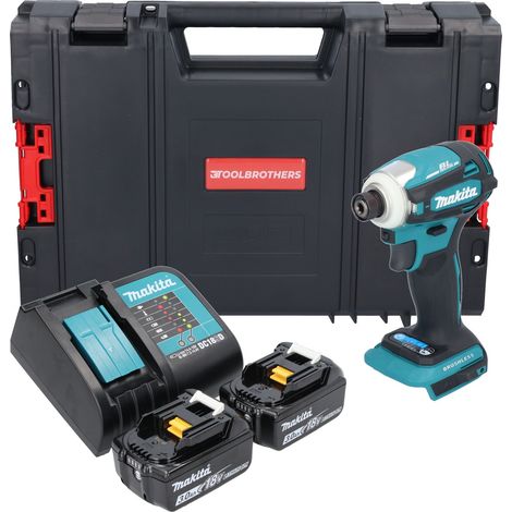 Avvitatore a impulsi a batteria Makita DTD 172 SFJ-R 18 V 180 Nm 1/4" brushless + 2x batteria ricaricabile 3,0 Ah + caricabatterie + RHINO (1/5)