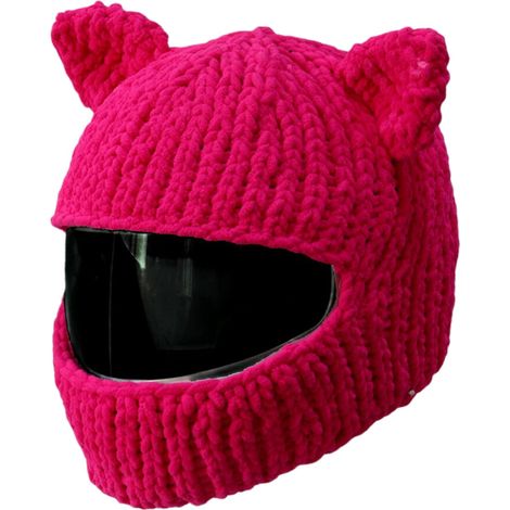 Housse de casque avec oreilles de chat, joli-rose rouge (1/2)