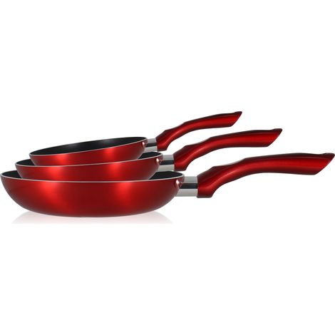 Set de 3 poêles en aluminium, CERISE
