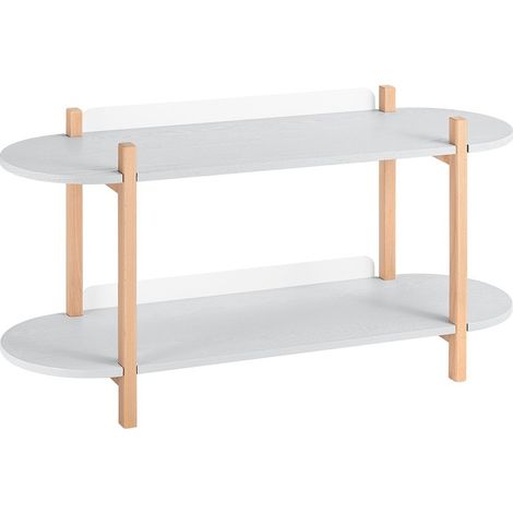 SoBuy Libreria multifunzionale Scaffale con 2 ripiani Tavolino da Caffè Portaoggetti salvaspazio Grigio 100 x 33 x 52 cm HSTR01-HG