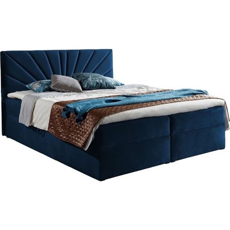 Lit boxspring Pons I, Kronos 09, Continental, Double, 180x200, Tissu, Disponible, 184x208x103cm (1/5)