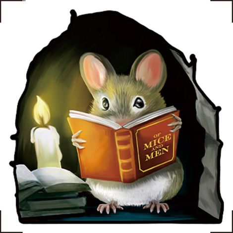 Wanddekor-Aufkleber: Maus liest Buch