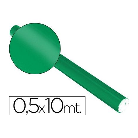 Papel metalizado verde rollo continuo de 0,5 x 10 mt