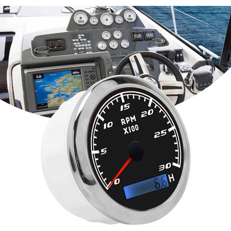 Tachymètre analogique automobile et maritime, universel pour véhicules et navires (CX8001/CX8002) Noir (1/5)