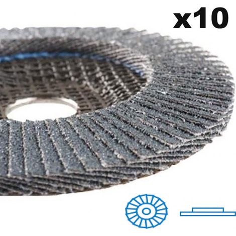 Disque à lamelles plates RB 48024 YX zirconium sur plateau résine renforcé fibre de verre pour bois, acier, inox - 125 mm Grain 60 - 1 pièce - HERMES - 6055565 (1/4)