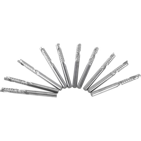 10 fraises à une seule hélice en carbure de tungstène de 3,175 x 15 mm pour la découpe du bois et de l'acrylique par CNC (1/5)