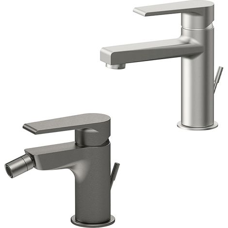 Set miscelatori lavabo e bidet spazzolato Mariani Artic scarico incluso (1/5)
