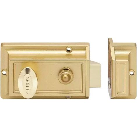 Serrure extérieure antivol, serrure de porte à 3 clés, verrou sécurité en laiton poli, fixations loquets avant supplémentaires, cylindre distance d'entrée, for portail, Flat Smart