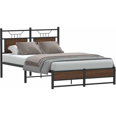 Estructura de cama sin colchón madera marrón roble 120x200 cm (1/5)