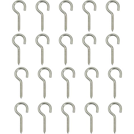 CCYKXA 20pcs M5 X 65 Eye Hooks 304 Stainless Steel Screw-in Hook Self-drilling Screw Wall Hook Round Circle Hand Tightening Screw for Outdoor and Indoor Use (1/5)