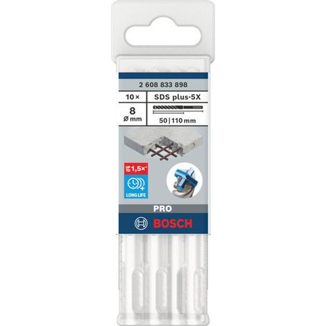 Bosch PRO Hammerbohrer SDS-plus-5X, 8 x 50 x 110 mm, (10 Stk.) (1/5)