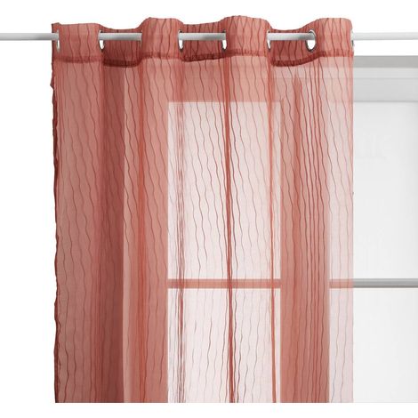 Mila voile a righe testurizzato140x240cm terracotta - Atmosphera créateur d'intérieur