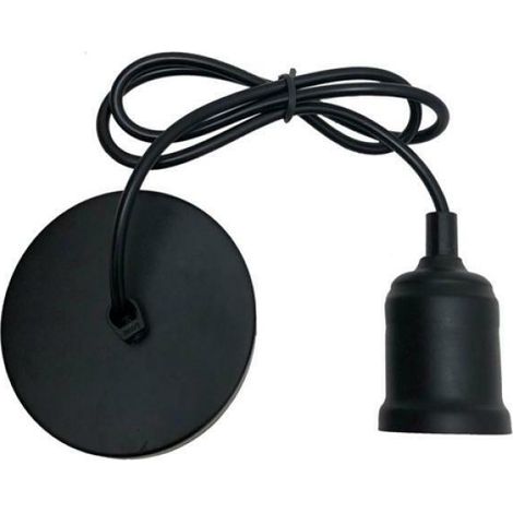 Pendel e27 portalampada cavo sospensione nero opaco kit 5 pezzi