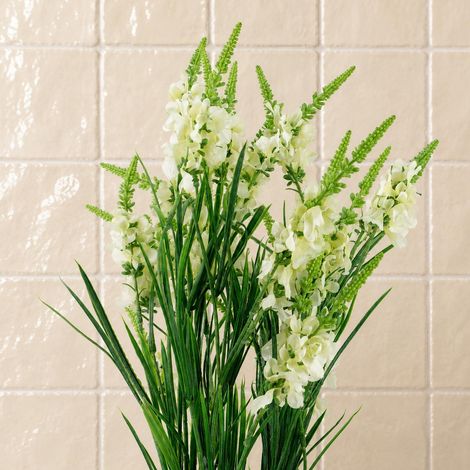Pack of 6 x 80cm White Larkspur Artifical Stem - Premium Quality (1/5)
