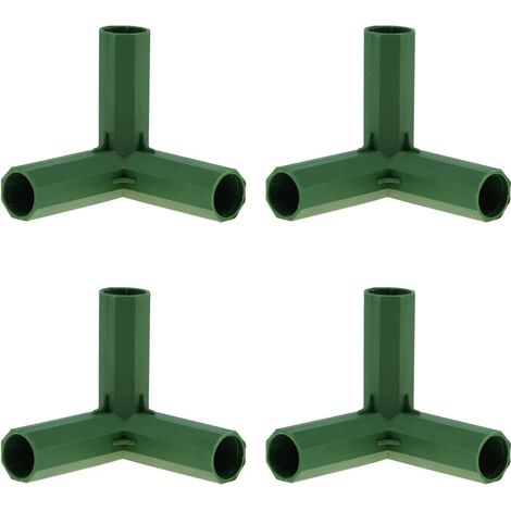 Lot de 4 connecteurs de construction pour structure de serre (16 mm), raccords de tuyaux en plastique, outil d'assemblage pour jardin, structure robuste, support pour tuyau d'arrosage goutte à goutte (1/5)