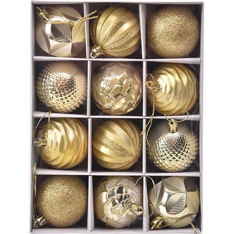 Boule De Noel - 6 cm - En Plastique - Pour Arbre De Noel Fenetre Et Decoration Intérieure - Lot De 12