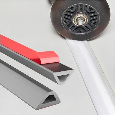 Barre de seuil de Douche autocollante - 100 cm - en Silicone Flexible - Étanche - Design adapté aux fauteuils roulants - Installation Rapide - Facile à découper (1/5)