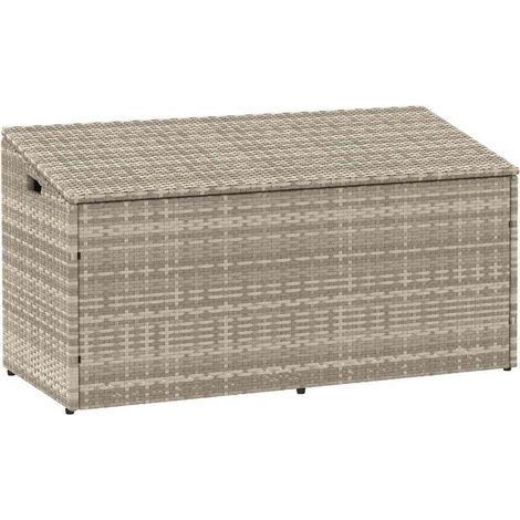 Boîte de rangement de jardin-Coffre de rangement-Stockage Rangement gris clair 110x50x58 cm rotin 275873 (1/5)