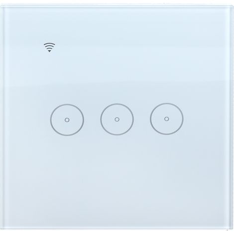 WiFi-Touch-Wandschalter EU 95-250V/AC 10A, verbundenes Wandpanel mit Fernbedienung, Heimdekoration. (1/5)