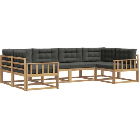 Conjunto de sofás de exterior 6 uds. Blanco y Antracita vidaXL (1/5)