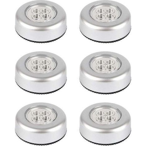 Set of 6 battery-operated, wireless touch lights stick-on touch lights attachable push-to-use lights for cabinets, closets, countertops, or laundry rooms wireless touch lights, battery not included (1/3)