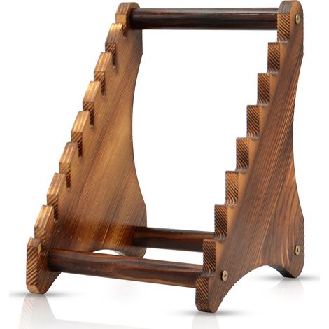 Vitrine en bois pour exposer blocs de couteaux, couteaux fixes, porte-couteaux et autres séries de couteaux. (1/5)
