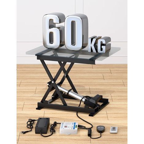 Table élévateur électrique à cisaillement 60kg pour laboratoire atelier automobile hauteur réglable 100-370mm alimentation AC 100-240V et DC 24-30V (1/5)
