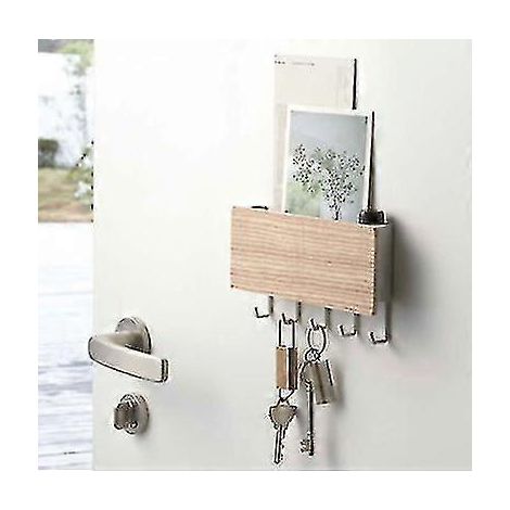 Porte-clés en bois, rail à clés, panneau à clés, boîte à clés (1/5)
