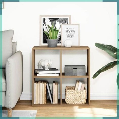 858011 étagère séparatrice de pièce chêne artisanal 69,5x29x69,5 cm (1/5)