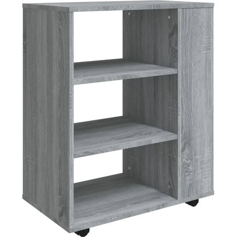 Mobiletto moderno con ruote 60 x 35 x 75 cm pratico spazio contenitivo design Sonoma grigio 020048257