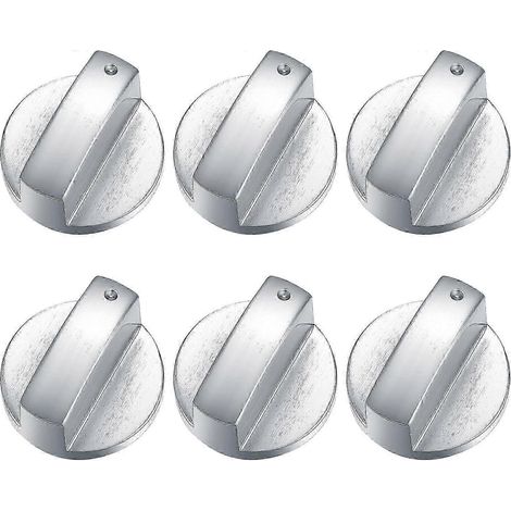 Boutons de plaque de cuisson gaz 6 mm en métal argenté, 6 pièces - cuisinière (1/5)