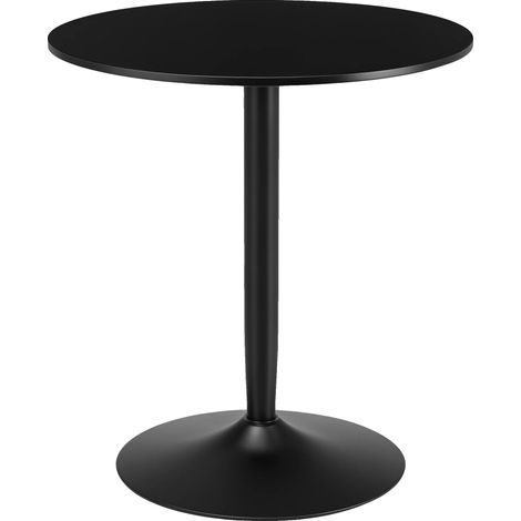 Table à manger, design rond, gain de place, Noir (1/5)