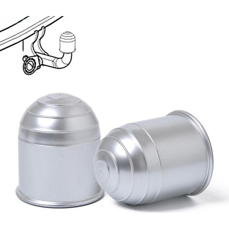 Caches boule d'attelage universels 50 mm, plastique, argent. (1/5)