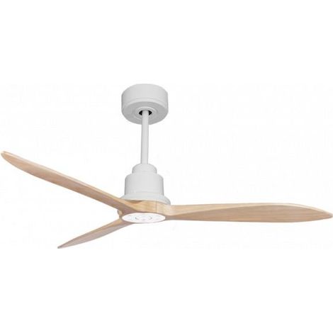 Tenerife Ring - Super destratificateur et ventilateur DC 132 cm Blanc pales bois clair sans Lumière 25 à 35 m² (1/4)