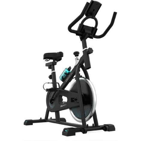 Cecotec Bicicleta Estática Indoor DrumFit Indoor 6000 Forcis. Volante de inercia de 6 Kg, Resistencia Manual, Monitor LCD