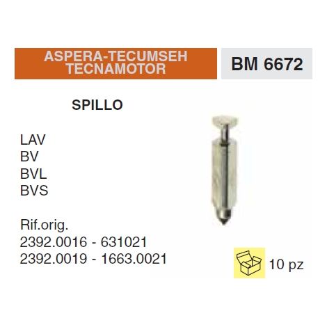 Spillo carburatore motore trattorino rasaerba TECUMSEH LAV BV BVL 2392.0016