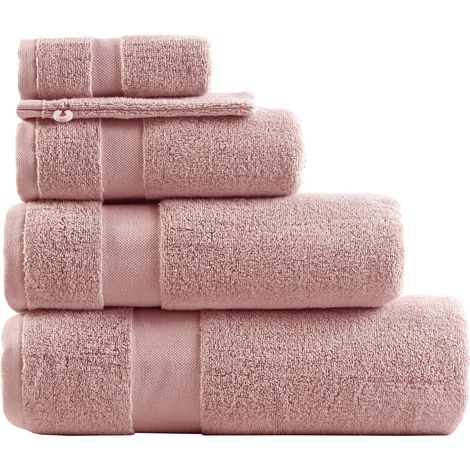 Lot de 4 Gants de Toilette en Coton ,650Gsm, Rose, 3434cm (1/2)