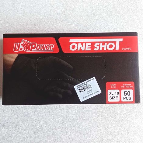 U-power one shot tg. xl / 10 - 50 guanti monouso da lavoro in nitrile nero