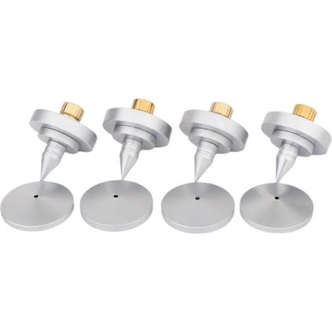 Lot de 4 pieds isolants à pointes SP3535 pour haut-parleurs, cône en laiton, pour platine vinyle, amplificateur et haut-parleurs Hi-Fi. (1/5)