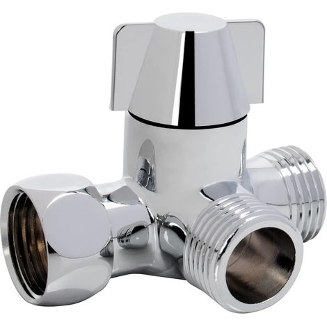 Bras de douche en laiton massif G1/2", inverseur à trois voies pour pommeaux de douche fixes et à main, composant de salle de bain pour pommeaux de douche. (1/5)
