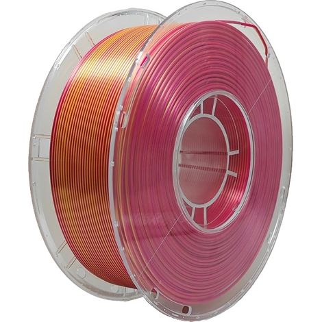 Filamento per stampante 3D, materiale PLA liscio come la seta, leggero e versatile, rosso-oro (1/2)
