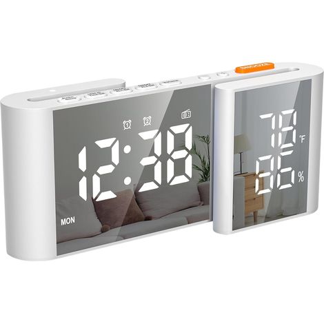 1 Radio-réveil,écran LED 6 pouces,radio FM 76-108 MHz,port USB,double alarme,chambre,bureau (1/5)