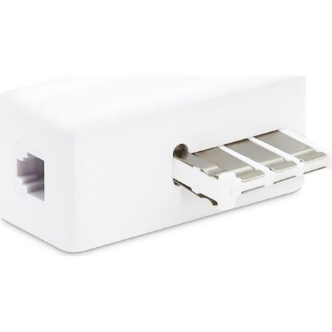 Conector RJ11 METRONIC blanco (macho/hembra) METRONIC