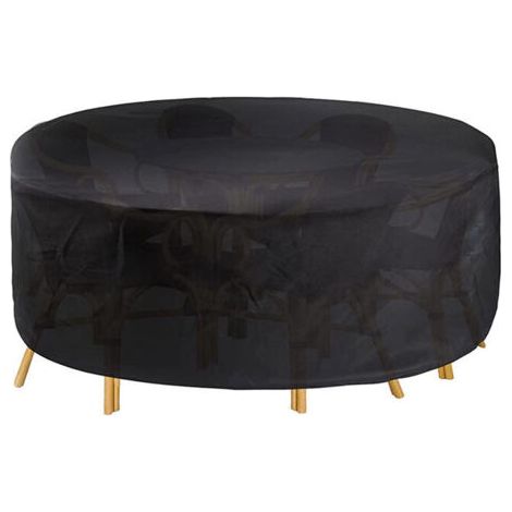 Housse Salon de Jardin Rond, 210D Oxford Bâche Salon de Jardin Imperméable, Housses de Protection Table Ronde, Meubles de Jardin Exterieur (163x84cm) (1/5)