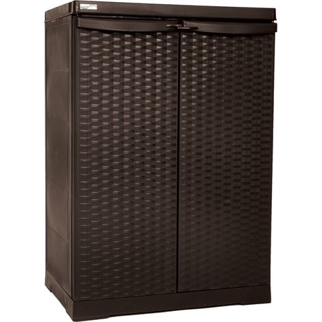 ARMADIO BASSO 'RATTAN WENGE' cm L 65x P 45x H 91 - TRIOPLAST