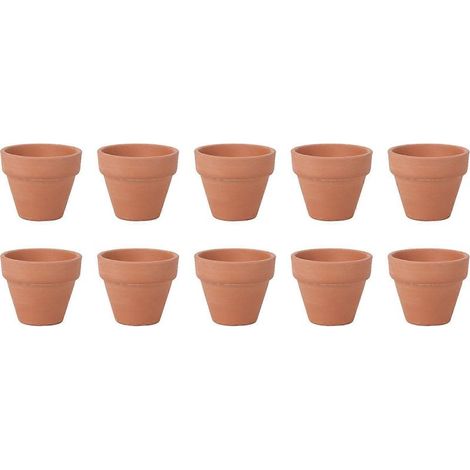 Lot de 10 petits pots en terre cuite (4,5 x 4 cm) en céramique, parfaits pour cactus, plantes grasses et autres petits pots de pépinière. Idéaux pour les loisirs créatifs et les cadeaux de mariage. (1/3)