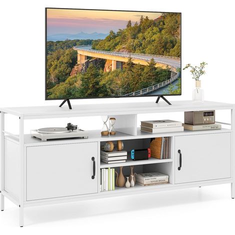 COSTWAY TV Stand for TVs up to 65” 147 cm TV Console Table with Storage-White (1/5)