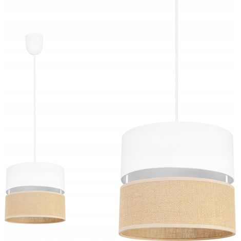 LÁMPARA COLGANTE, LÁMPARA DE TECHO, PANTALLA 20 CM BLANCA (1/5)